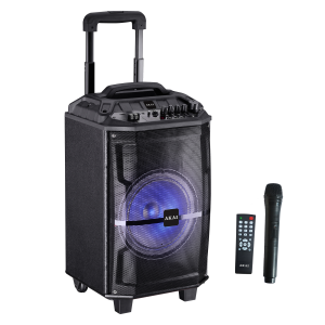Boxa portabila Akai ABTS-H12L, 40W, microfon wireless, Bluetooth, radio FM, karaoke, USB, lumini disco