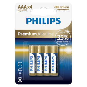 Baterii Philips Premium Alkaline AAA 4-blister