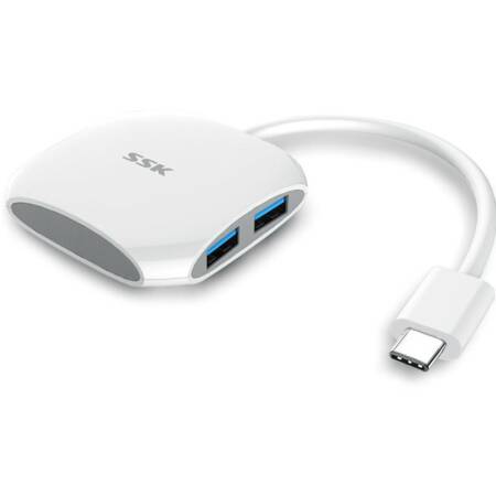 Hub USB SSK USB 3.0 Type-C Alb, SHU810