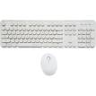 Kit tastatura  cu mouse Serioux Retro light 9910WH, wireless 2.4GHz, US layout, multimedia Alba