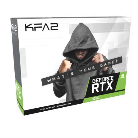 RESIGILAT! Placa video KFA2 GeForce RTX 3090 SG (1-Click OC), 24GB GDDR6X (384bit), DP, HDMI, OC, ARGB