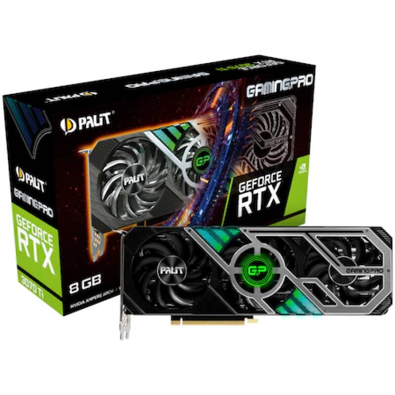 Palit Placa video GeForce RTX 3070 Ti GamingPro, 8GB GDDR6X, 256-bit