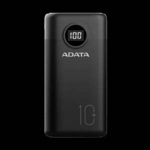 Acumulator extern ADATA 10000mAh, Quick Charge 3.0 + PD 22.5W, 2 x USB &, 1 x USB-C, 3A, Negru