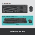 Kit wireless tastatura si mouse Logitech MK295 Silent, layout US INTL, Negru