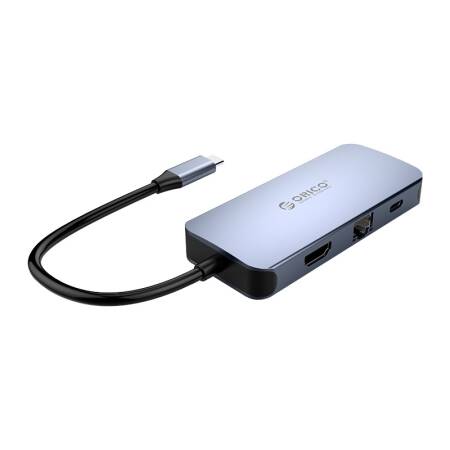 Hub adaptor Orico 6-in-1, HDMI 4K, 3x USB 3.0, RJ45, USB-C PD 100W