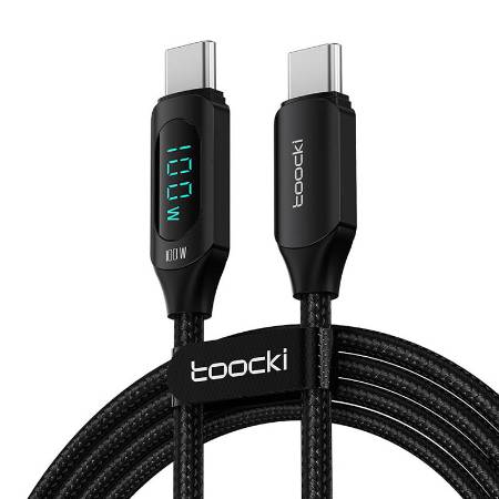 Cablu de încărcare Toocki USB CC, 1 m, 100 W (negru)