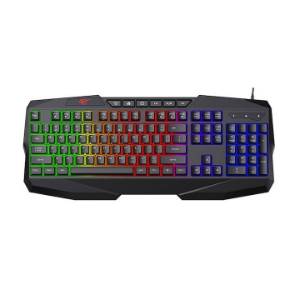 Tastatura gaming Havit KB878L cu fir de 1.5m, 104 taste, conexiune USB, iluminat RGB, Negru