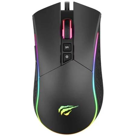 Mouse pentru gaming, Havit, GAMENOTE MS1001S RGB, 800-4800 DPI, Negru