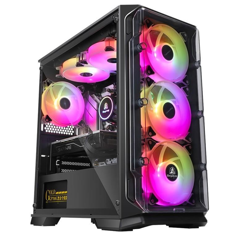 Sistem Desktop PC GAMING PROLIGHT® Procesor AMD Ryzen 7 5700X 4.6GHz, 32GB RAM, 1TB SSD, VIDEO AMD Radeon RX 9060XT 16GB, WiFI+Bluetooth, Windows 11 Pro, Racire Lichid