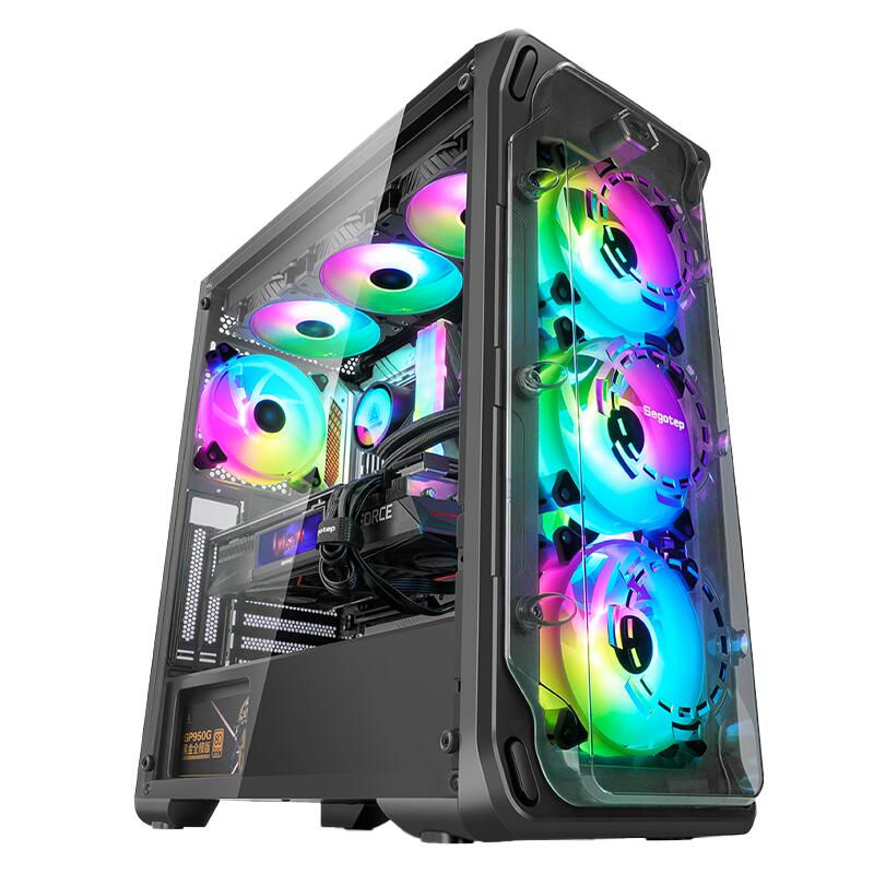 Sistem Desktop PC GAMING PROLIGHT® Procesor AMD Ryzen 5 9600X 5.4GHz, 16GB RAM DDR5, 1TB SSD, VIDEO Radeon RX 9060XT 16GB, Wifi+Bluetooth onboard, preinstalare Win11 Home/Pro, Racire Lichid