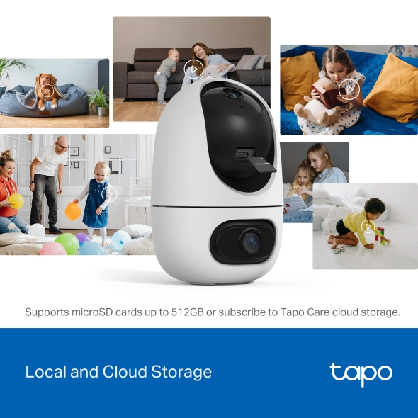 Camera Supraveghere Smart WiFi TP-Link Tapo C245D Dual Lens, 2K 3MP + 2K 3MP, Pan/Tilt 360°, AI, Smart Tracking, Night Vision, Audio Bidirectional