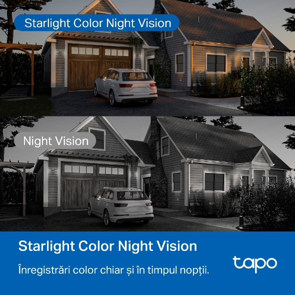 Camera de Supraveghere Smart WiFi TP-Link Tapo C530WS Outdoor, Pan/Tilt 360°, 5MP, 3K 2880x1620, Color Night Vision, AI, IP66, WiFi/LAN